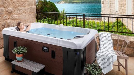Women-sitting-in-two-person-hot-tub