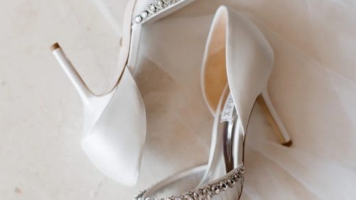 Everley - Satin & Tulle D'orsay Heels with Crystal Embellishments - Soft White
