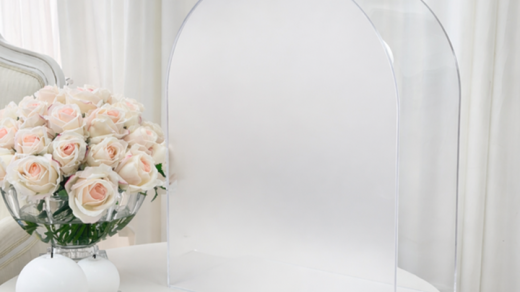 Acrylic Square Christening Gift Box Arch U-shape Frosted Top