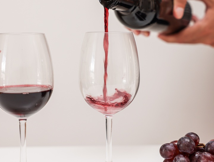 Pinot Noir wine in the glasses